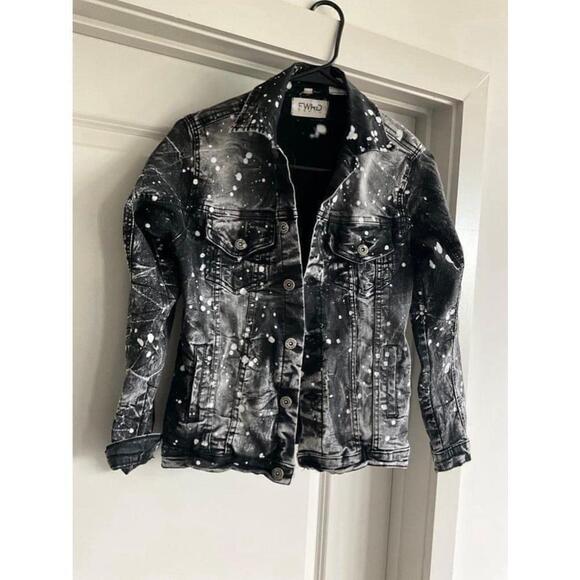Girl’s Splattered Denim‎ Jean Jacket Size 14-16 - Picture 2 of 12